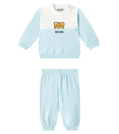 MOSCHINO BABY COTTON JERSEY T-SHIRT AND SHORTS SET