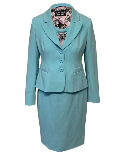 MOSCHINO BOUTIQUE MOSCHINO DRESS AND BLAZER SET IN BLUE TRIACETATE