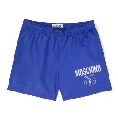 MOSCHINO MOSCHINO BOYS SMILEY LOGO-PRINT SWIM SHORTS
