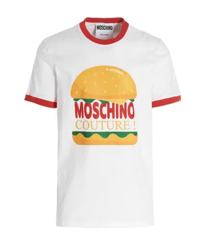 MOSCHINO MOSCHINO DUCK-EMBROIDERED CREWNECK T-SHIRT