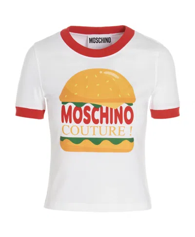 MOSCHINO MOSCHINO COLAZIONE CROPPED PRINTED T-SHIRT