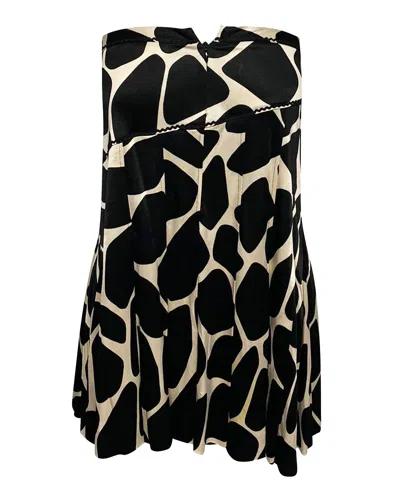MOSCHINO CHEAP AND CHIC PLEATED SKIRT IN ANIMAL PRINT RAYON