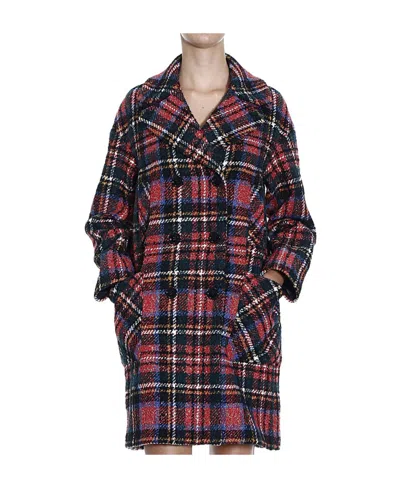 MOSCHINO CHECKED DETAIL COAT