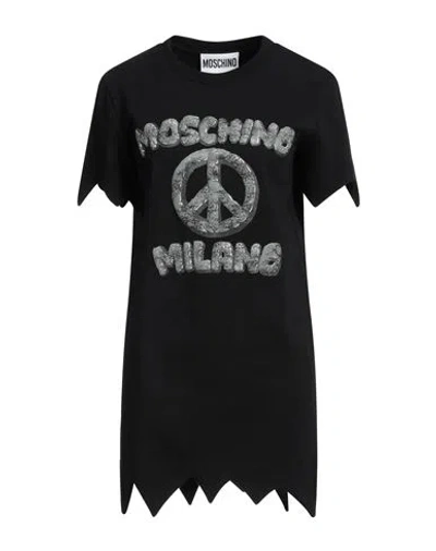 MOSCHINO MOSCHINO COUTURE + THE FLINTSTONES WOMAN MINI DRESS BLACK SIZE 10 COTTON, ELASTANE