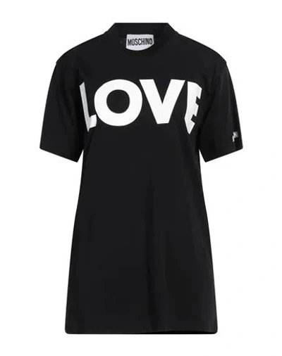 MOSCHINO MOSCHINO COUTURE WOMAN T-SHIRT BLACK SIZE L COTTON