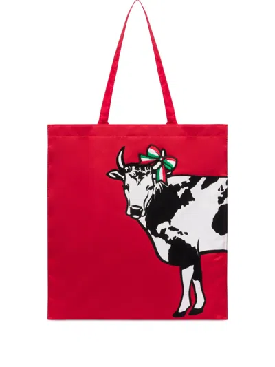 MOSCHINO COW-MOTIF TOTE BAG