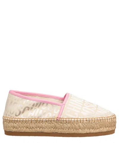 MOSCHINO MOSCHINO ESPADRILLES DAMEN LOGO MN10114G1I10110A ECRU - PINK SCHUHE SLIP ON