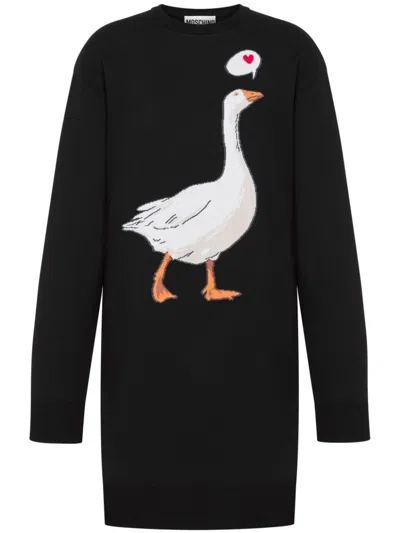 MOSCHINO GOOSE-MOTIF MINI DRESS