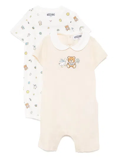 MOSCHINO GRAPHIC-PRINT ROMPERS (PACK OF TWO)