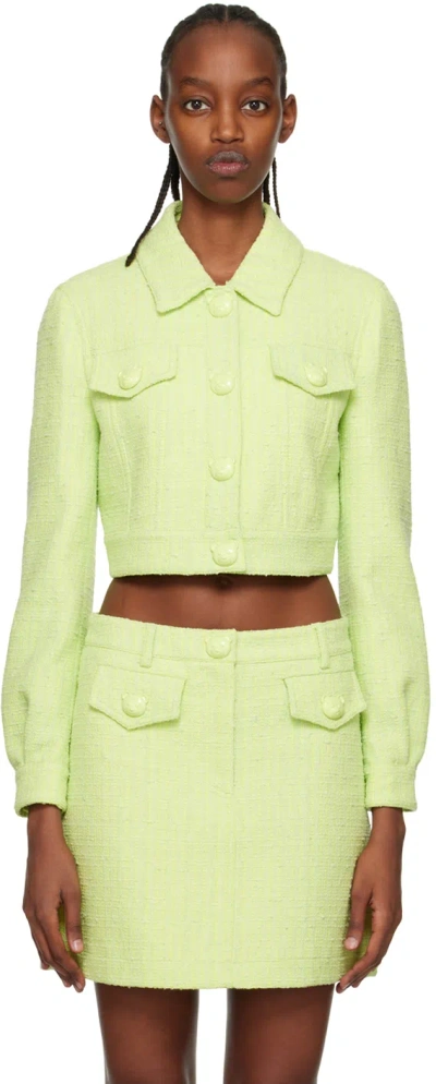 MOSCHINO GREEN TEDDY BUTTONS JACKET