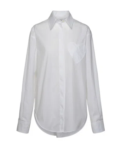 MOSCHINO MOSCHINO JEANS HEART-PATCH LONG-SLEEVED SHIRT