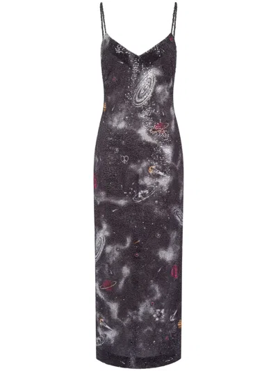 MOSCHINO ASTRAL PATTERN MAXI DRESS