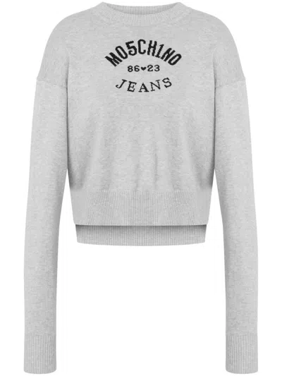 MOSCHINO LOGO-INTARSIA JUMPER