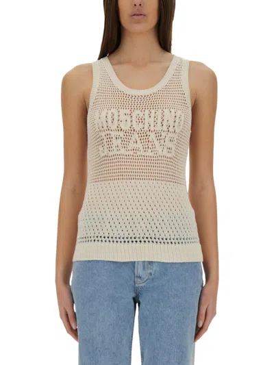 MOSCHINO MOSCHINO JEANS MESH TOP WITH LOGO