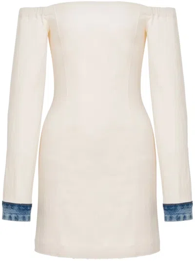 MOSCHINO OFF-THE-SHOULDER MIDI DRESS