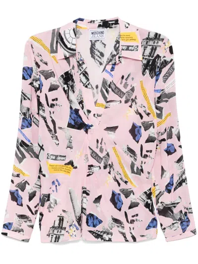 MOSCHINO PATCHWORK-PRINT BLOUSE