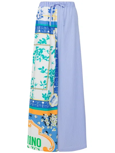 MOSCHINO PATCHWORK WIDE-LEG TROUSERS