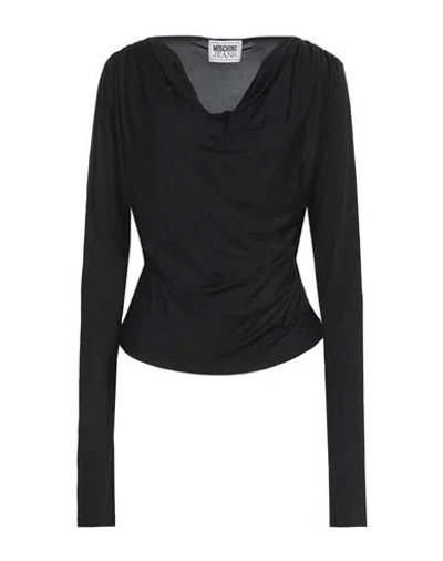 MOSCHINO MOSCHINO JEANS WOMAN TOP BLACK SIZE 8 VISCOSE