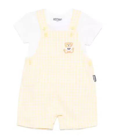 MOSCHINO GINGHAM-PATTERN DUNGAREES