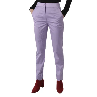 MOSCHINO LADIES PURPLE HIGH-WAISTED TAILORED TROUSERS