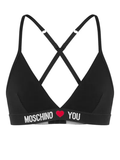MOSCHINO LOGO-BAND BRA