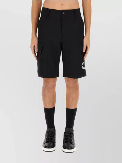 MOSCHINO LOGO CARGO SHORTS WITH POCKETS AND LOOPS
