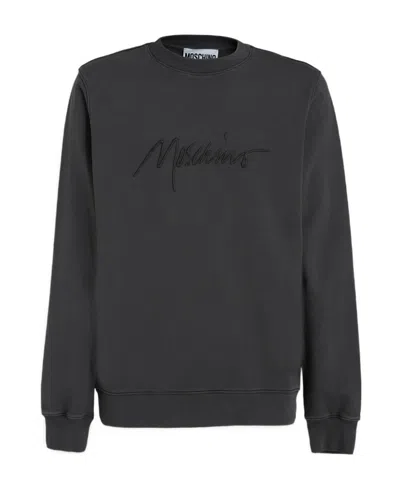 MOSCHINO MOSCHINO LOGO-EMBROIDERED CREWNECK SWEATSHIRT