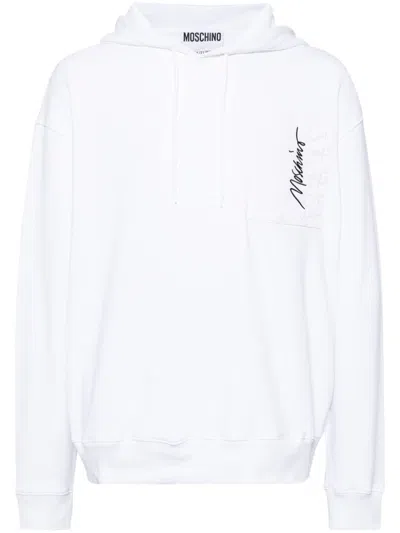 MOSCHINO LOGO EMBROIDERED HOODIE
