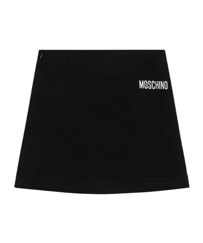 MOSCHINO LOGO-EMBROIDERED SLIP-ON SKIRT