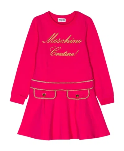 MOSCHINO LOGO-EMBROIDERED SWEATSHIRT DRESS