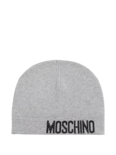 MOSCHINO LOGO-INTARSIA BEANIE