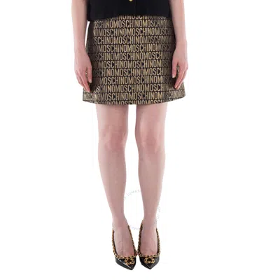 MOSCHINO MOSCHINO LOGO-JACQUARD METALLIC SKIRT