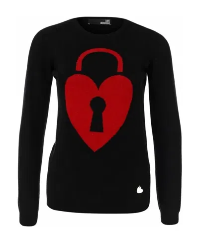 MOSCHINO LONG-SLEEVED LOGO DETAIL PULLOVER