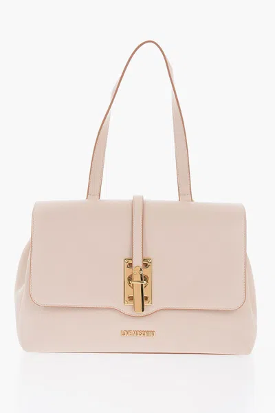 MOSCHINO LOVE FAUX LEATHER BAG WITH REMOVABLE SHOULDER STRAP