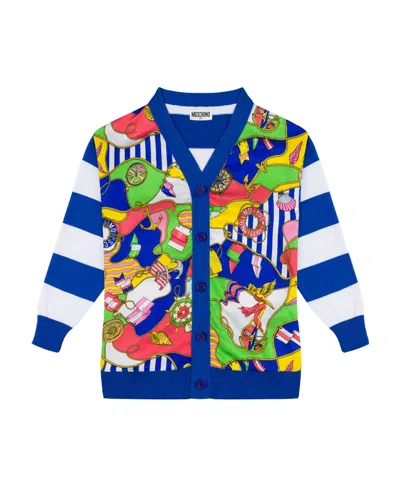 MOSCHINO MOSCHINO KIDS NAUTICAL-PRINTED V-NECK CARDIGAN