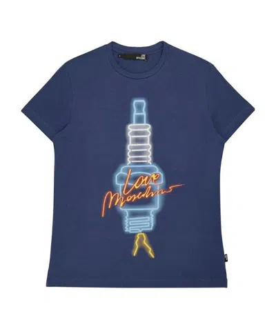 MOSCHINO PRINTED T-SHIRT WITH ROUND NECK