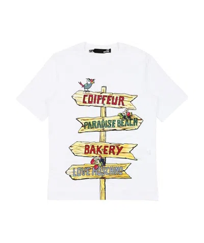 MOSCHINO PRINTED T-SHIRT WITH ROUND NECK