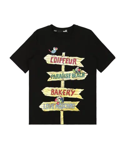 MOSCHINO ROUND COLLAR PRINTED T-SHIRT