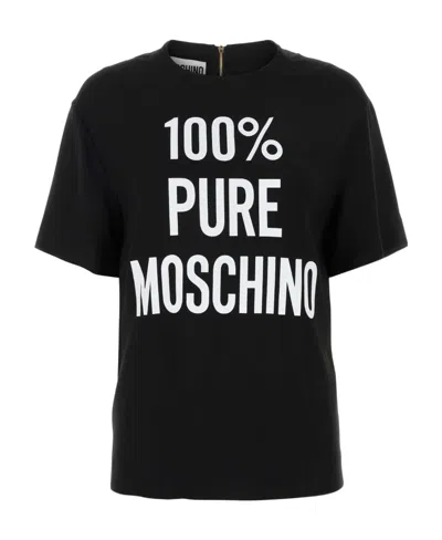 MOSCHINO MOSCHINO SLOGAN PRINTED CREWNECK T-SHIRT