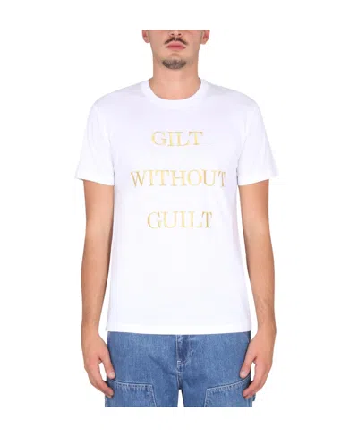 MOSCHINO SLOGAN T-SHIRT WITH ROUND NECK
