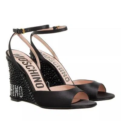 MOSCHINO MOSCHINO STRASS HEEL SANDALS NERO BLACK NEU & OVP 1355990