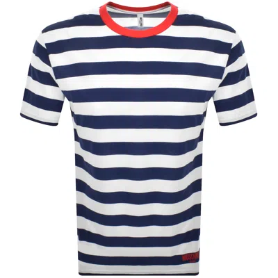MOSCHINO MOSCHINO STRIPE T SHIRT BLUE