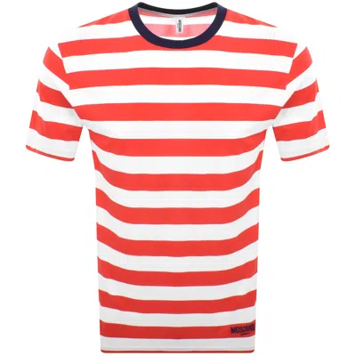 MOSCHINO MOSCHINO STRIPE T SHIRT RED