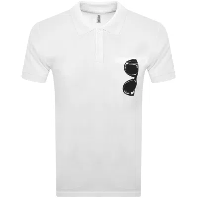 MOSCHINO MOSCHINO SWIM SHORT SLEEVED POLO T SHIRT WHITE