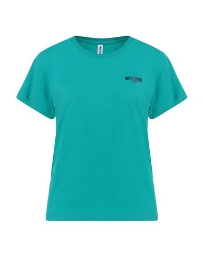 MOSCHINO MOSCHINO SWIM WOMAN T-SHIRT TURQUOISE SIZE S COTTON, ELASTANE