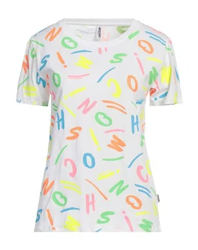 MOSCHINO MOSCHINO SWIM WOMAN T-SHIRT WHITE SIZE M COTTON, ELASTANE