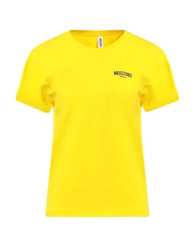 MOSCHINO MOSCHINO SWIM WOMAN T-SHIRT YELLOW SIZE L COTTON, ELASTANE