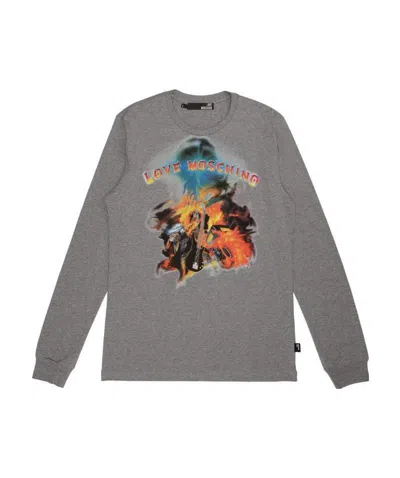 MOSCHINO T-SHIRT WITH ROUND NECK AND LONG SLEEVES