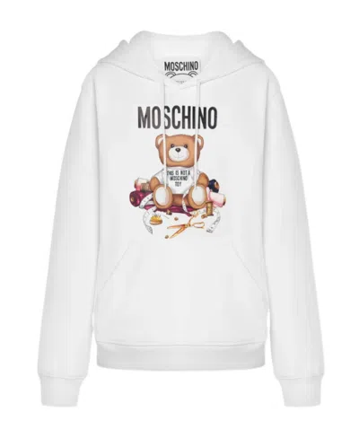 MOSCHINO SEWING TEDDY BEAR-PRINT HOODIE