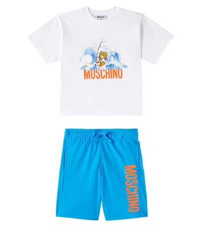 MOSCHINO TEDDY BEAR COTTON T-SHIRT AND SWEATPANTS SET